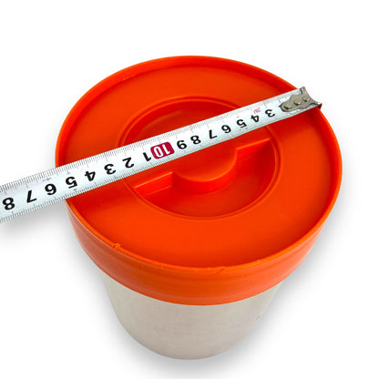 Atlas Plastics Clear Storage Canister with orange lid