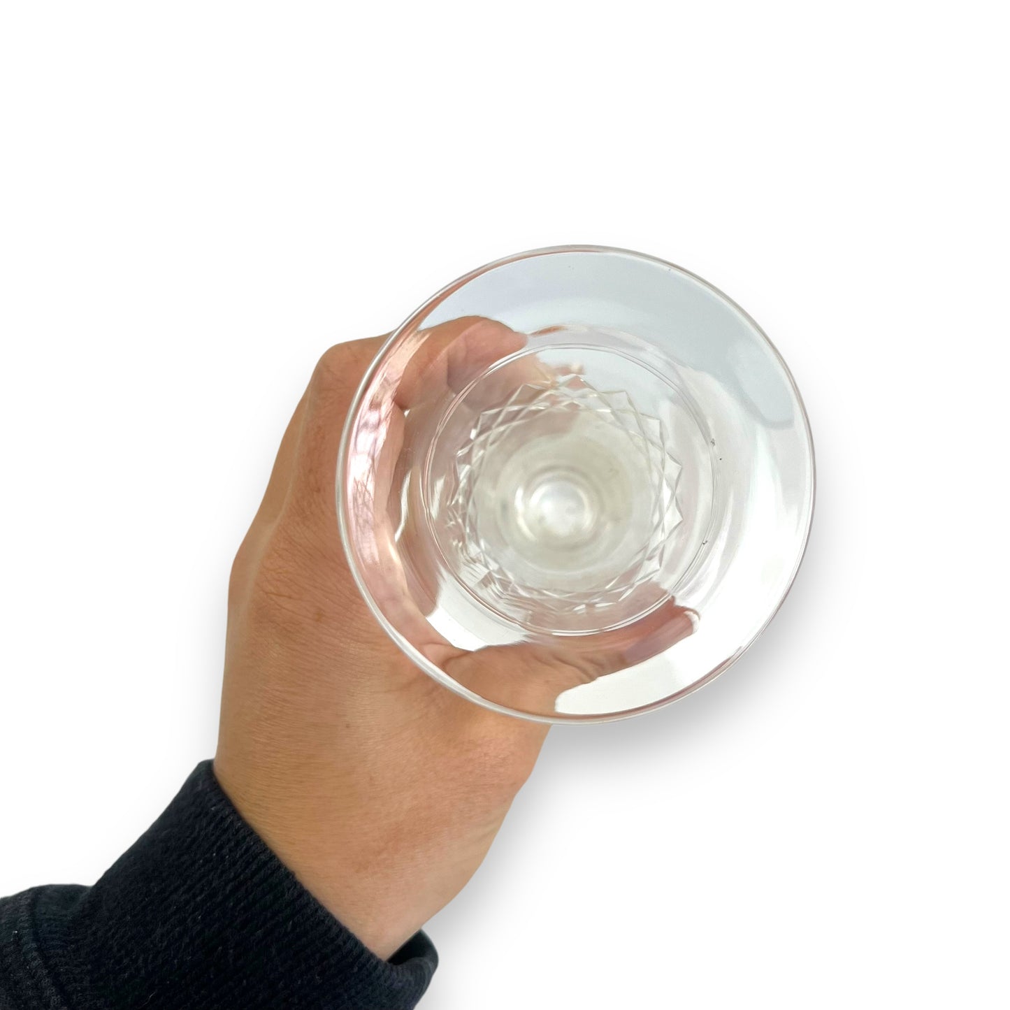 Clear glass trumpet shape vase
