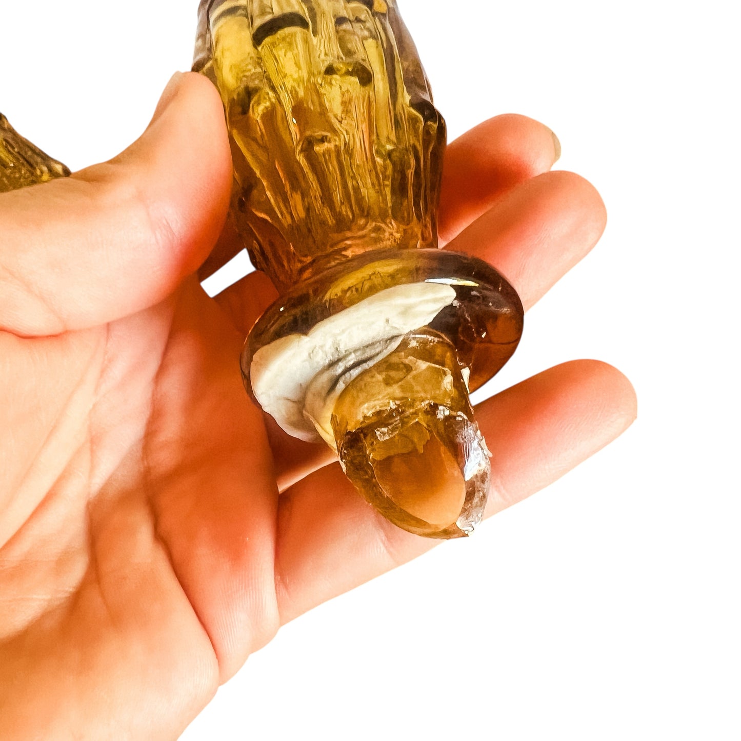 Amber Glass Wax-Drip Genie Bottle