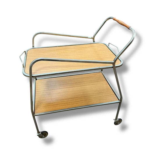 Chrome & Laminate Drinks Trolley with Removable Tray