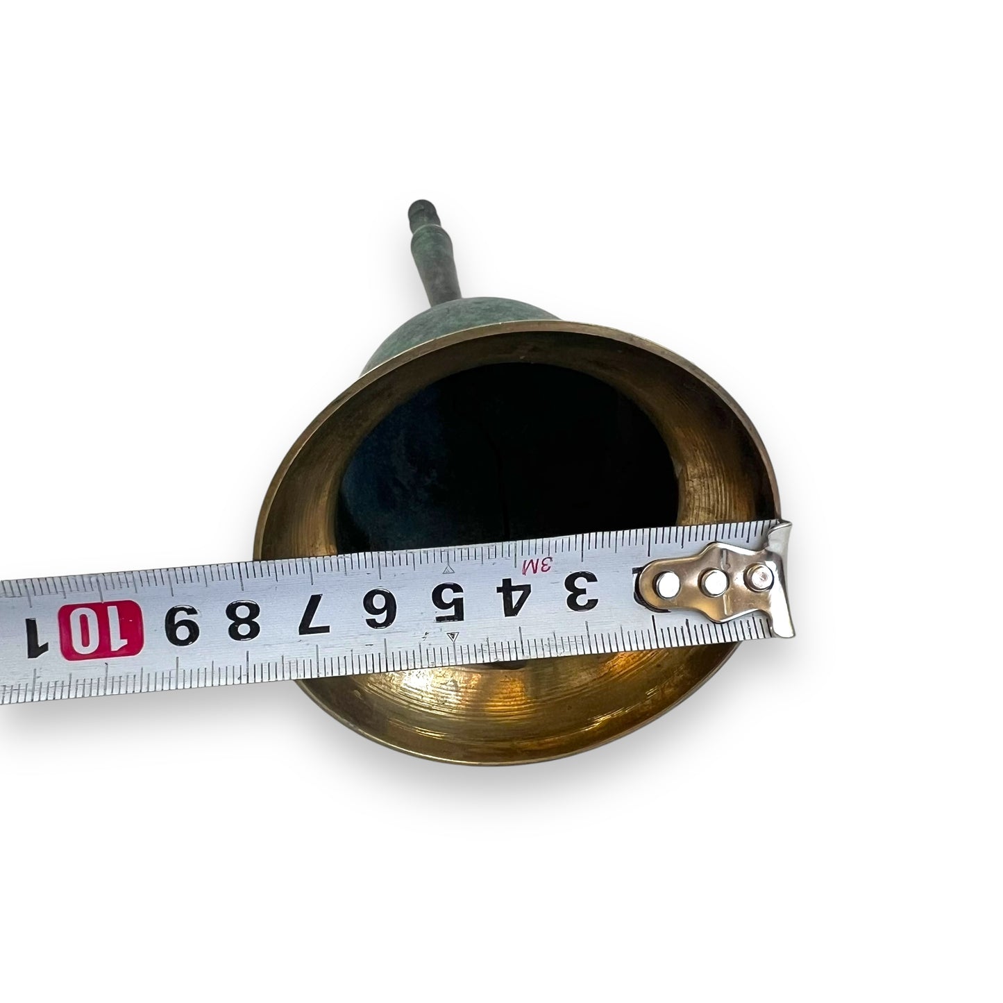 Patina Brass Handbell with Twisted Rope Detailing