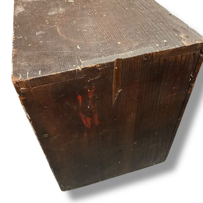 Vintage Industrial 8-Drawer Timber Storage Unit with Bottom Cubbies