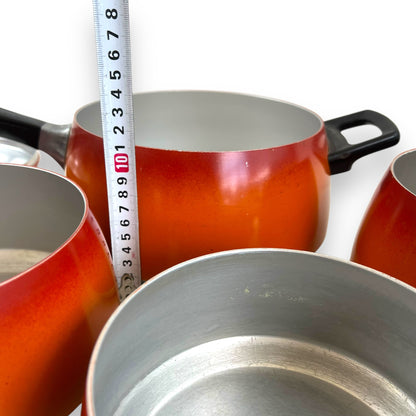 Orange Enamel Steel Cookware Set - 4 Pieces