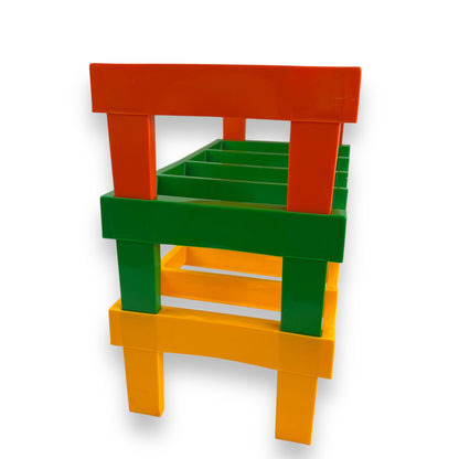 Orange, Green & Yellow Plastic Stacking Bottle Holder