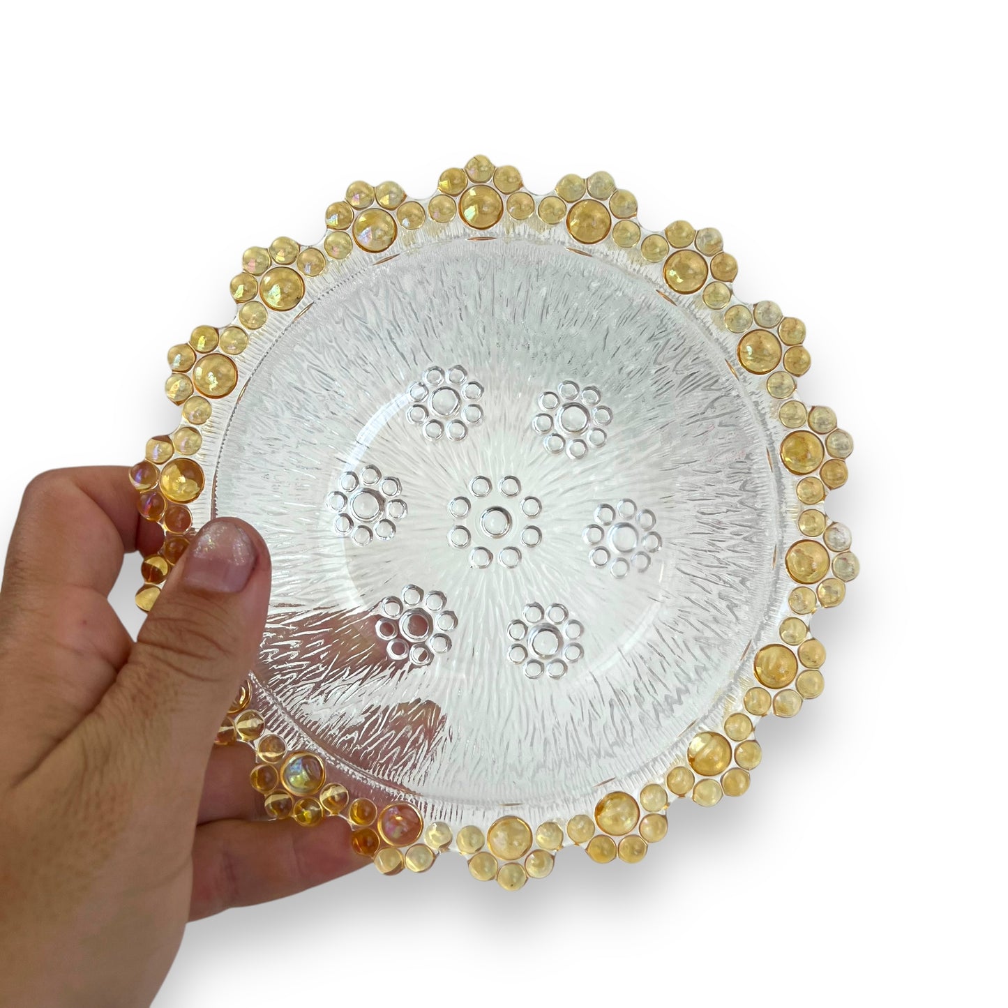 Set of Six Vintage Textured Bubble Lace Dessert Bowls made in Italy by Masserini.