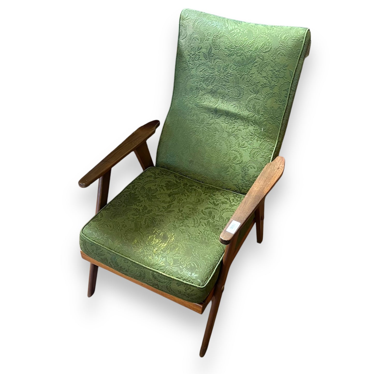 Green Vintage Armchair wooden frame