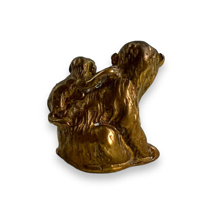 Gold Metal Monkey Paperweight Mini Statue
