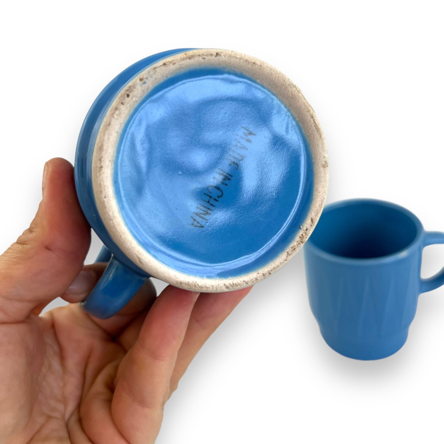 Blue stacking mug set of 2