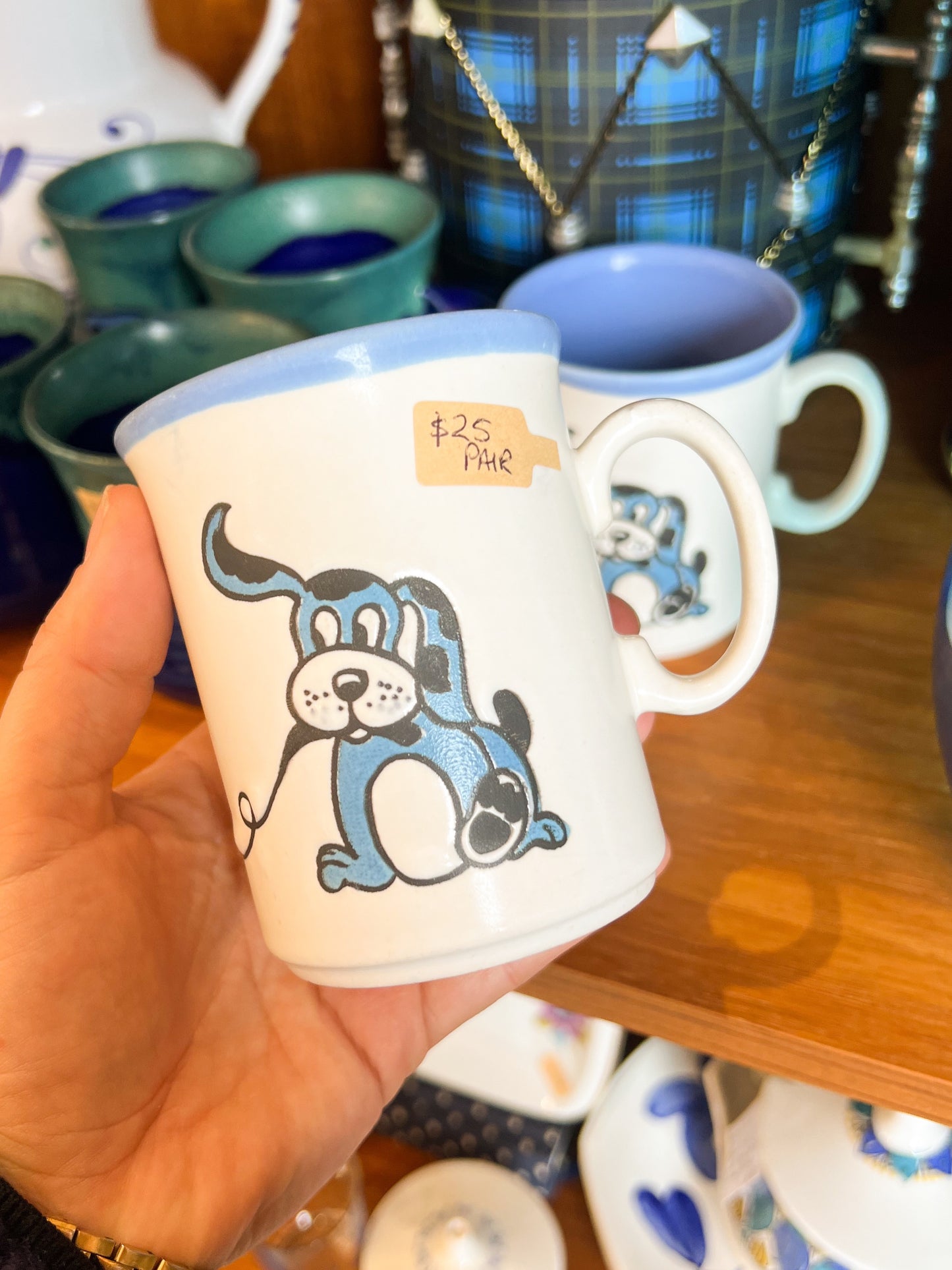 Blue Dog Ceramic Mugs – Set of 2