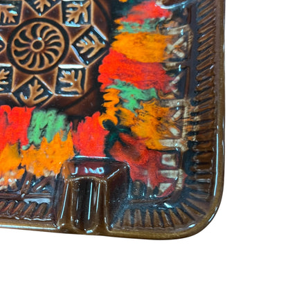 Ceramic Ashtray – Brown with Fire-Glaze Centre