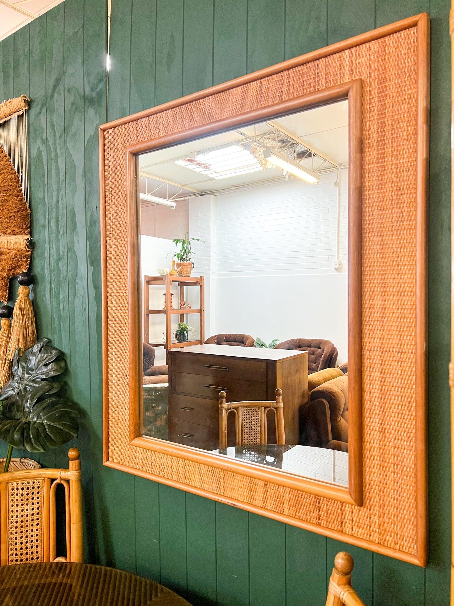 Large Cane Mirror