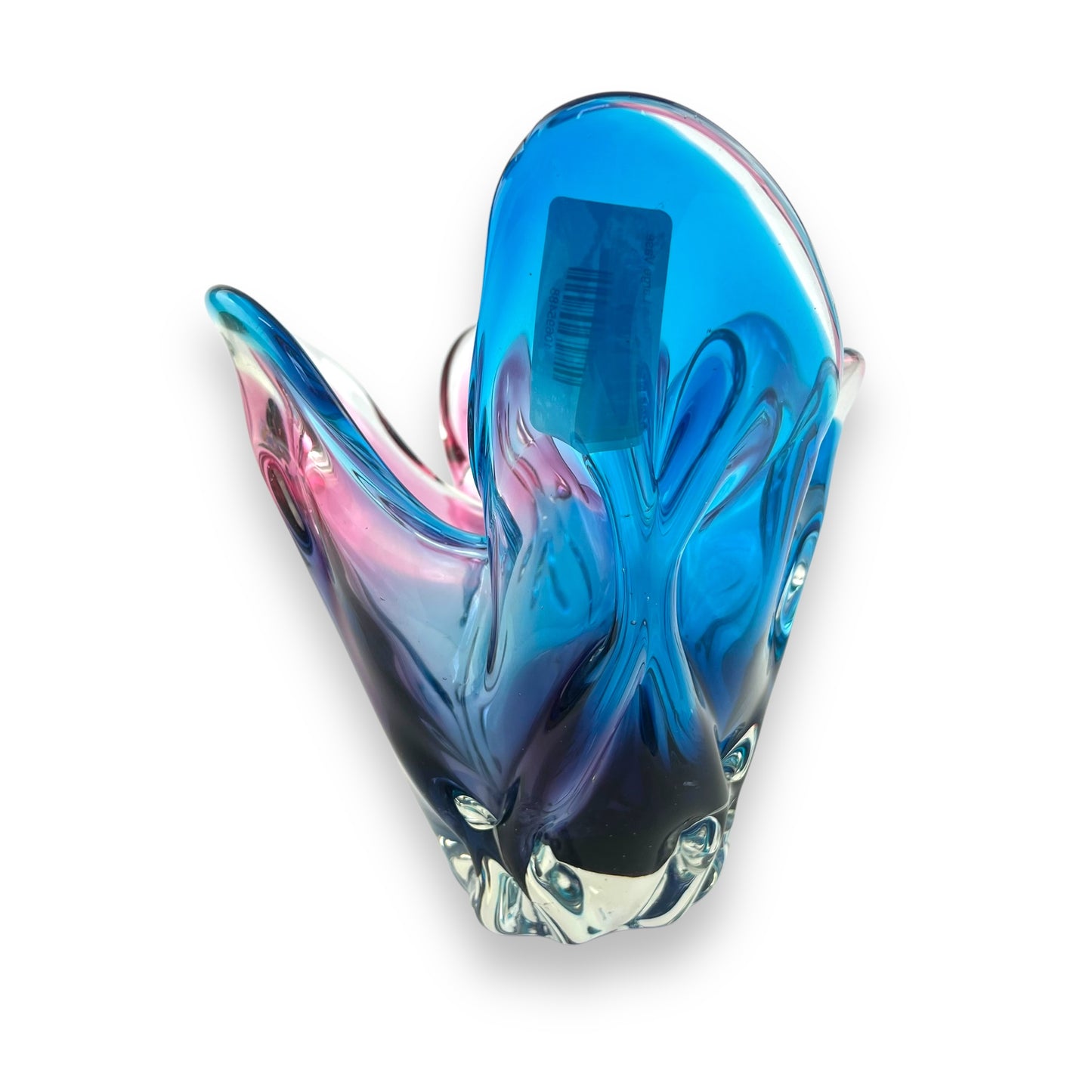 Pink & Blue Art Glass Large Vase