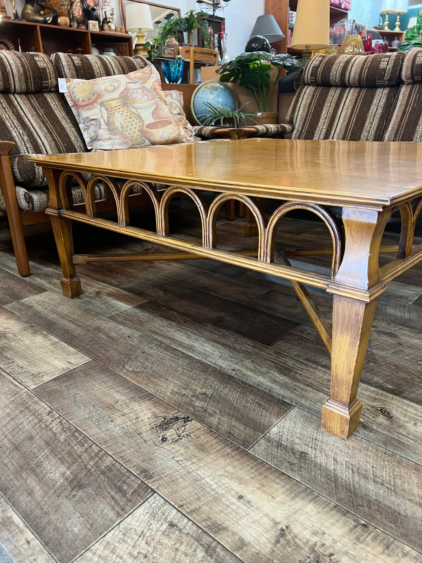 Large square coffee table with Decorative Arch Detail