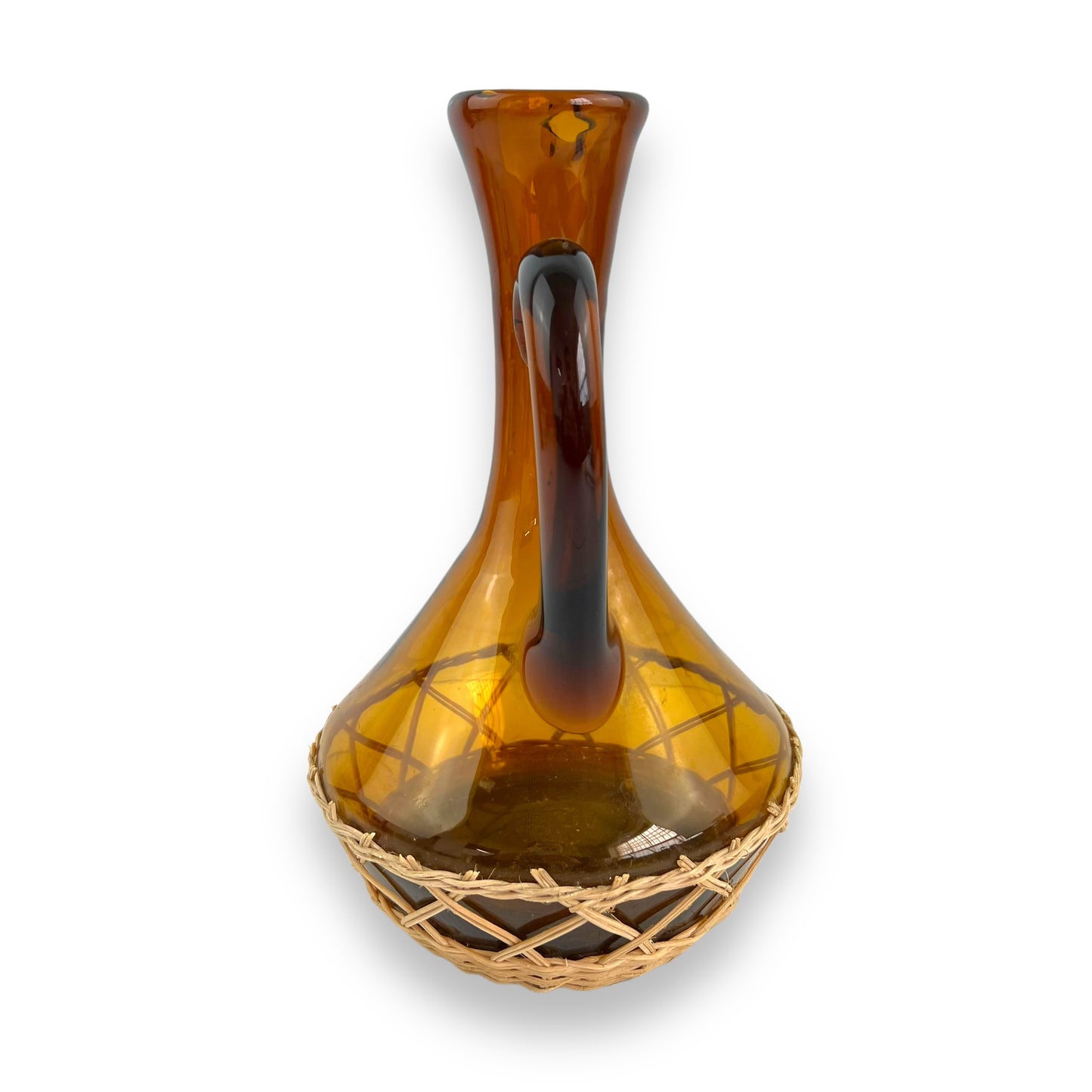Amber glass Carafe with wicker base