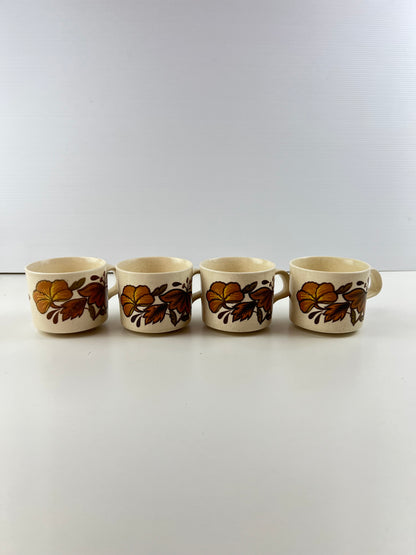 Royal Worcester Palissy Floral Mugs – Set of 4