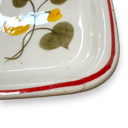 Divided Plate with Hand-Painted Floral Design - Made in Japan