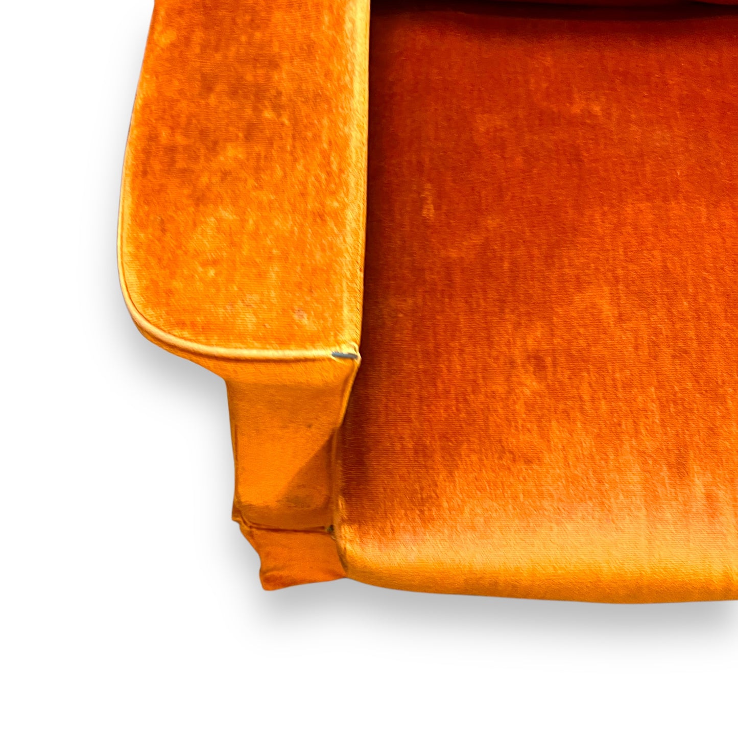 Orange Velour 3 Seater Lounge