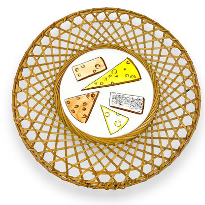 Cheese Tile Cane Round Plate