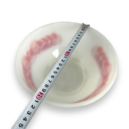 Pyrex Glass Large White Bowl Orange & Red Decal