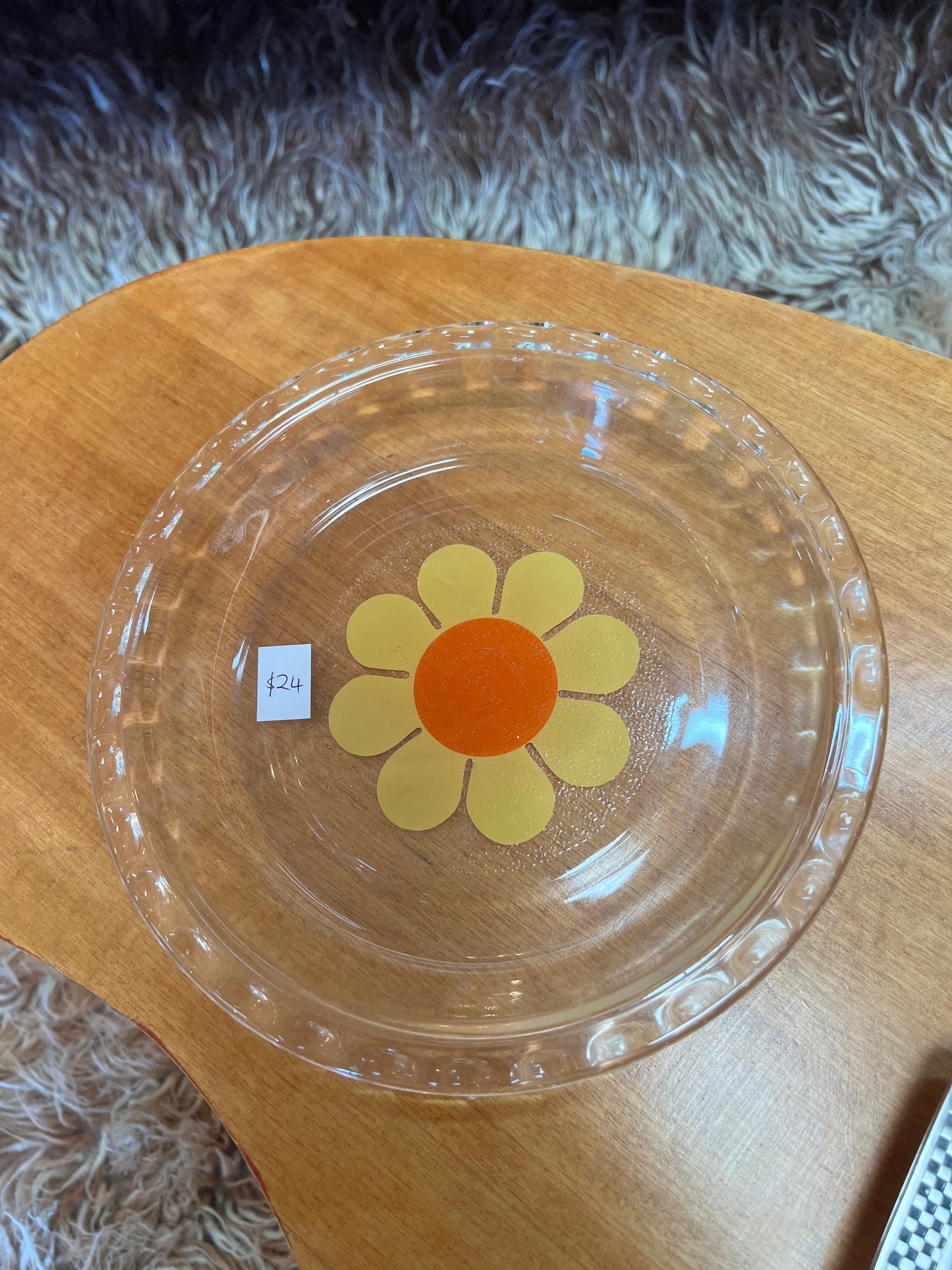 Agee Pyrex Daisy Flower Pie Dish