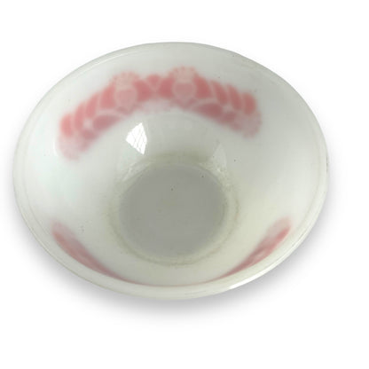 Pyrex Glass Large White Bowl Orange & Red Decal
