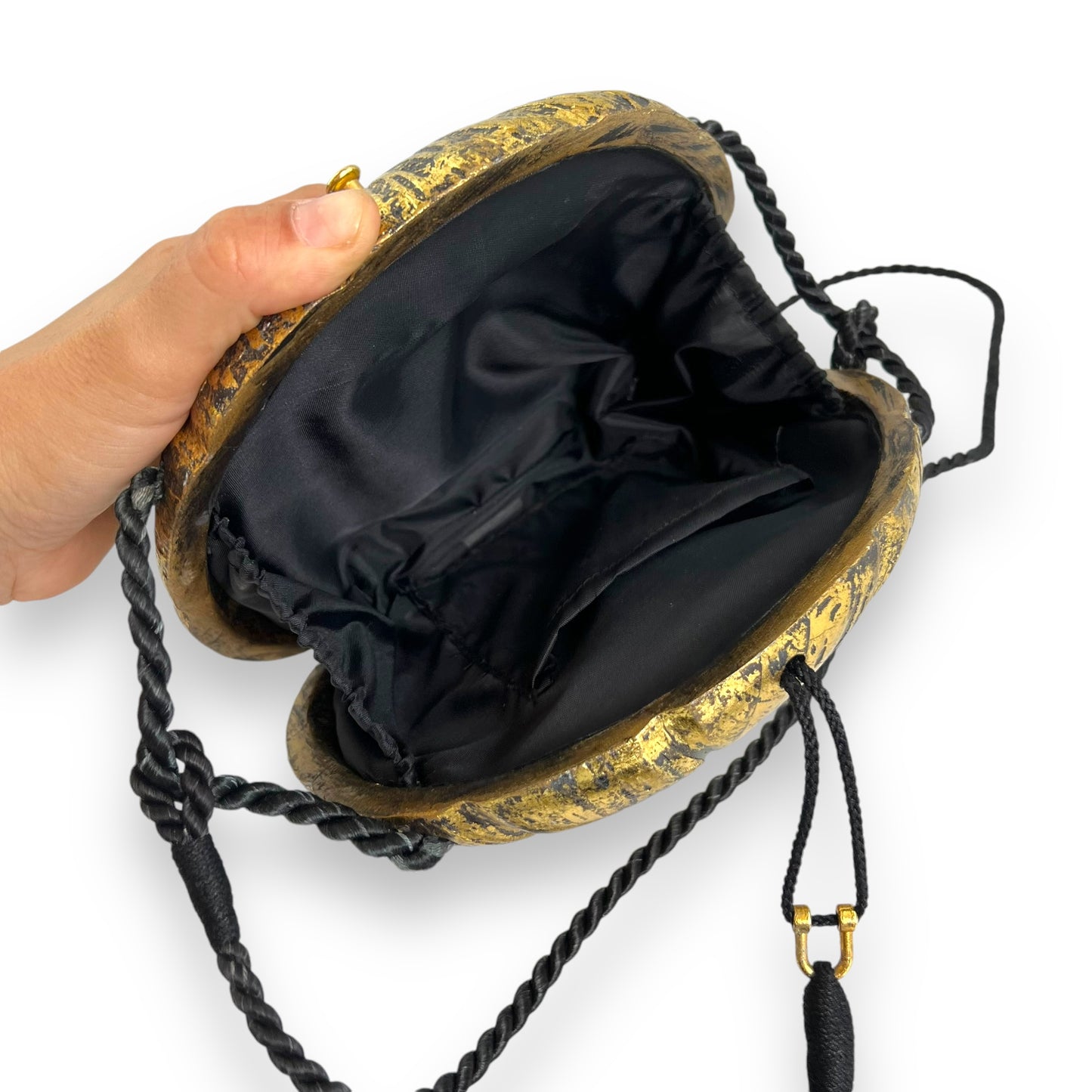 Gold & Black Wooden Evening Bag - Timmy Woods Style