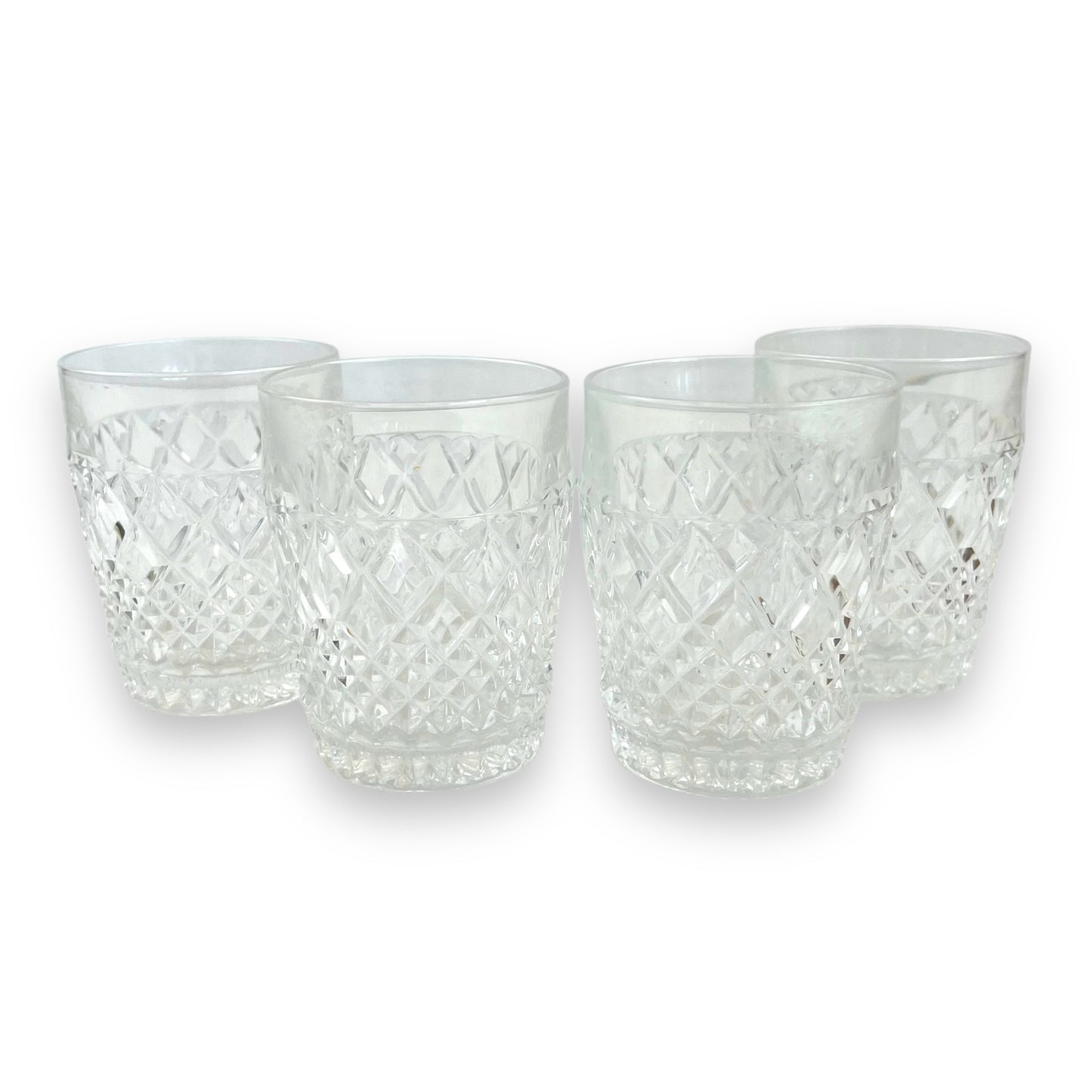 Crystal Cut Glass Set of 4 Whiskey Glasses
