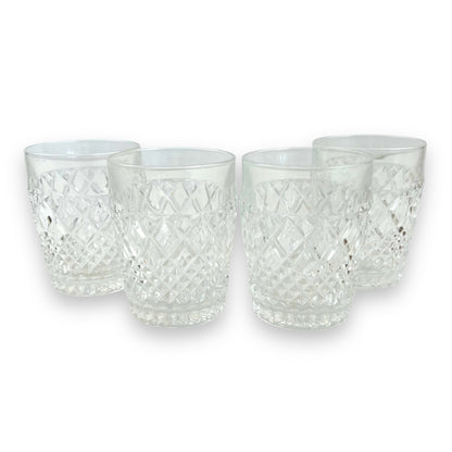 Crystal Cut Glass Set of 4 Whiskey Glasses