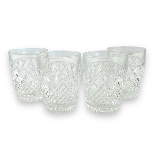 Crystal Cut Glass Set of 4 Whiskey Glasses