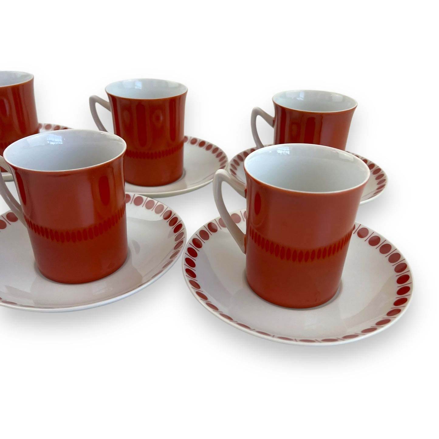 Westminister 1067 Red Cups x6 & Saucers x6 Set - Made in Australia
