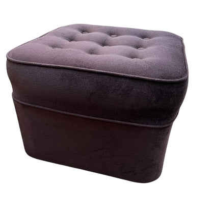 Brown Plum Velvet Footstool / Ottoman