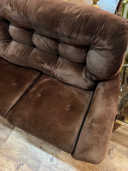 Fler Vintage Brown Velvet 2 Seater Lounge – Made in Australia