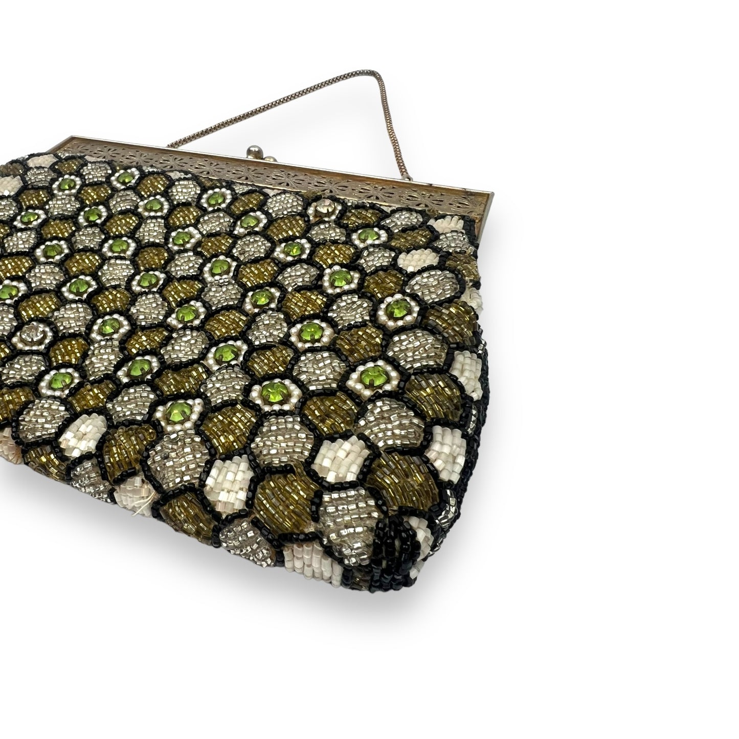 Vintage Beaded Purse with metal detailed clasp