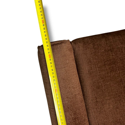 Brown Velour Sofa Bed – Button Back with Fold-Out Mattress