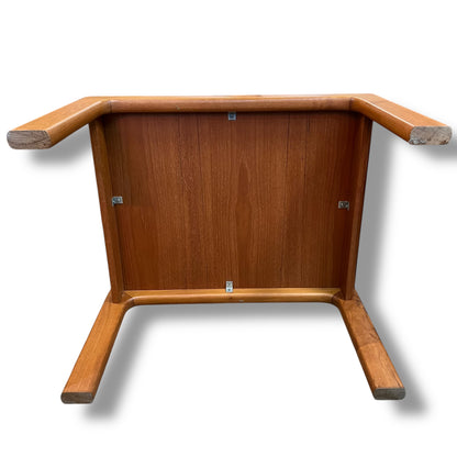 Teak Side Table with Sculpted Edges