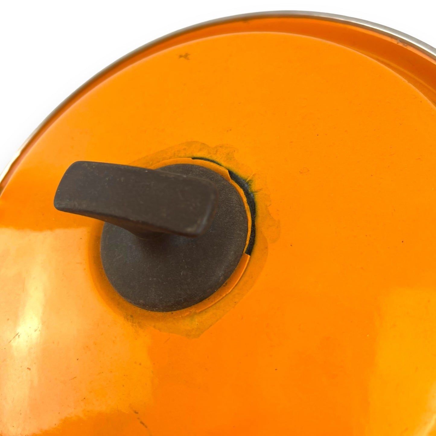 Orange Flower Enamel Large Cooking Pot with Lid