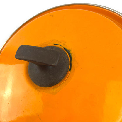 Orange Flower Enamel Large Cooking Pot with Lid