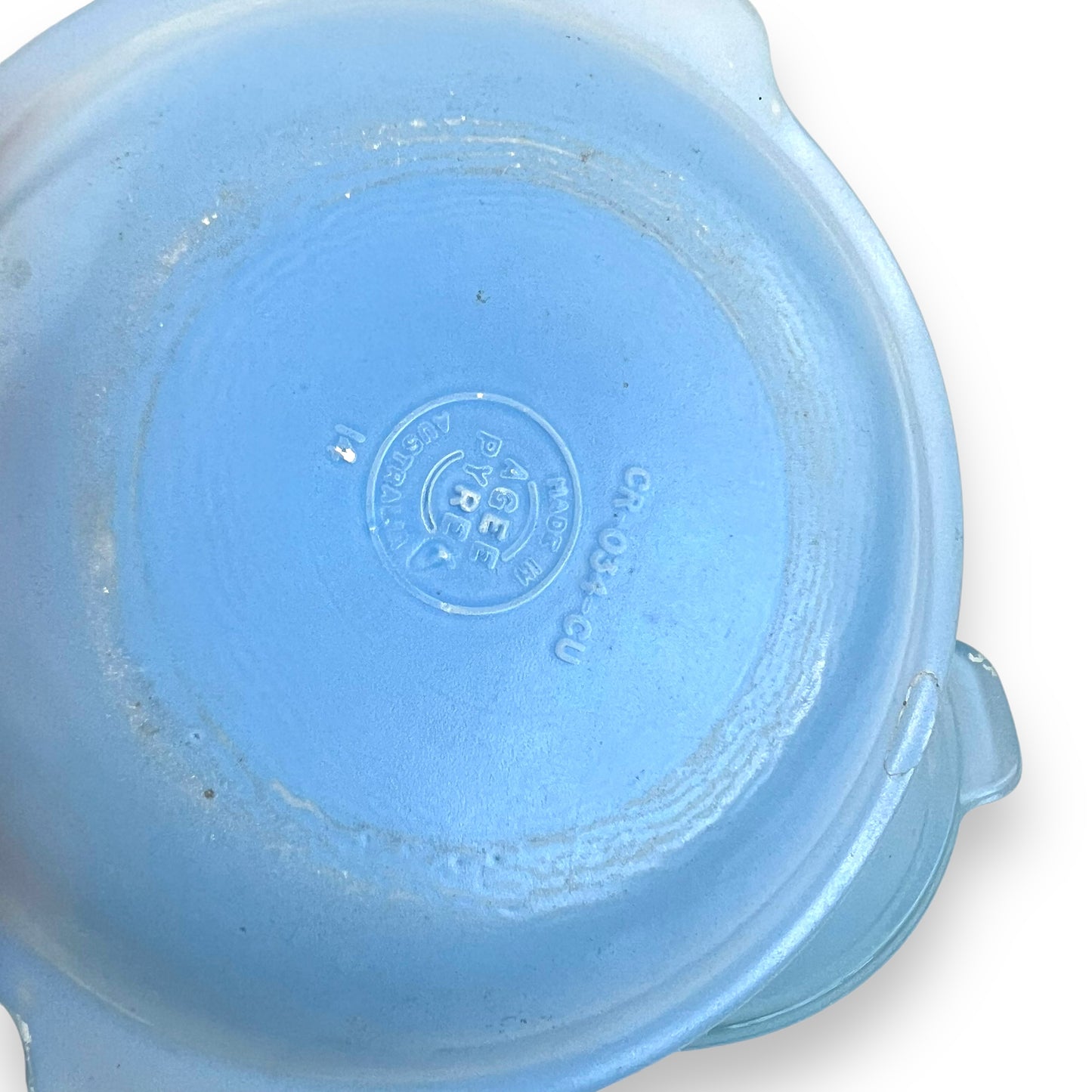 Blue Glass Agee Pyrex Bowl & Lid - Made in Australia