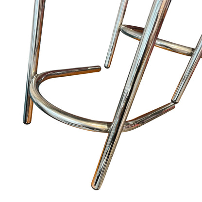 Pair of Chrome & Black Vinyl Bar Stools