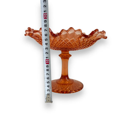 Pink Art Glass Comport Table stand Bowl