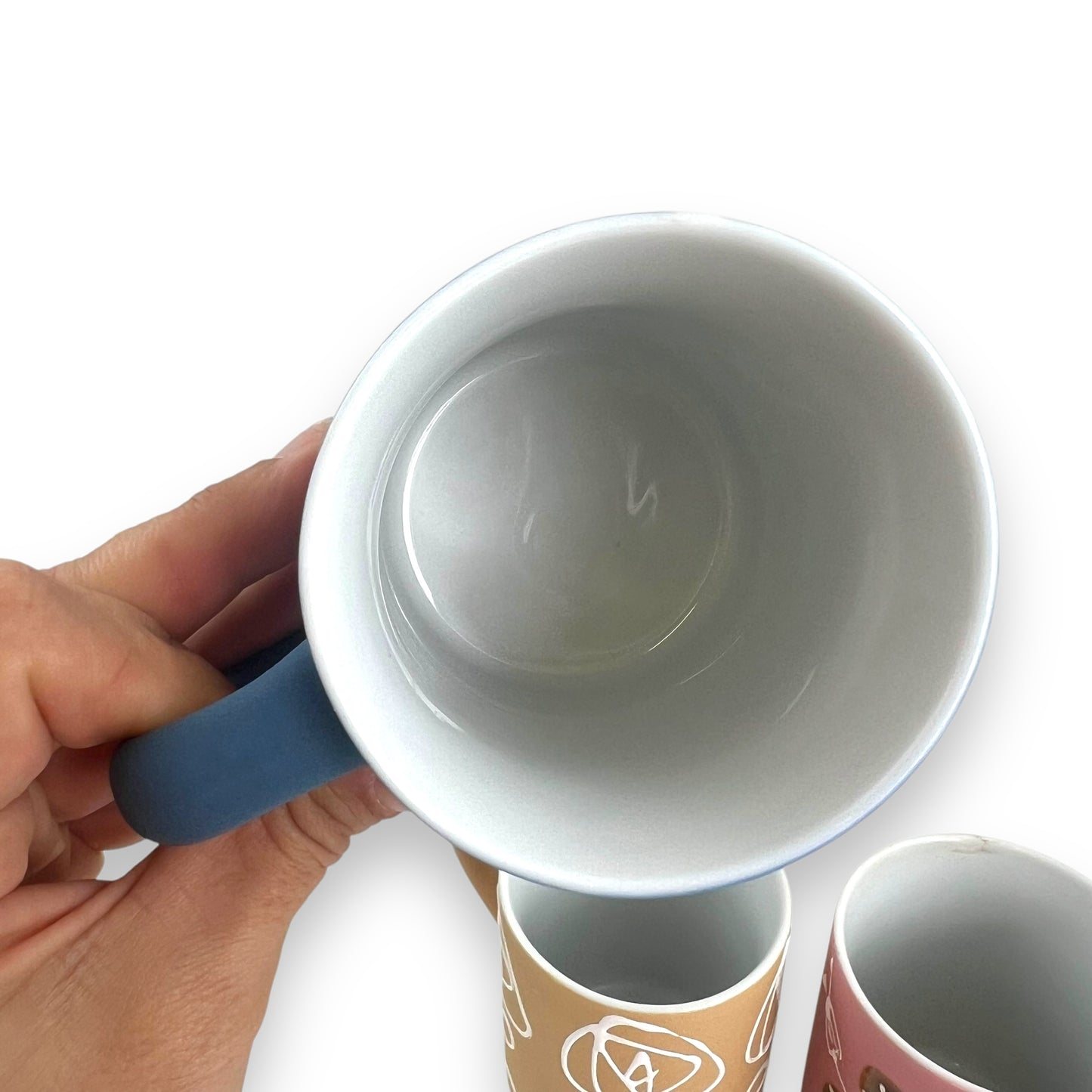 Japan Handpainted Mug Set of 4 (blue x2, beige and pink)