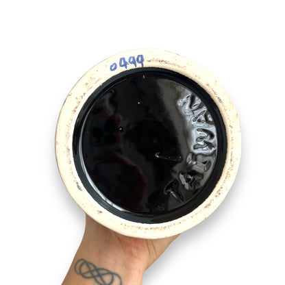Large Glossy Black Ceramic Vase