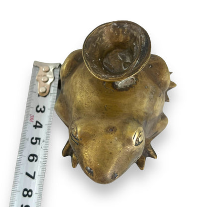 Brass Frog Candle Holder
