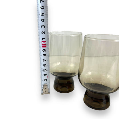 Crown Corning 12cm tall “Regis” Black Smokey Glass Set of 6