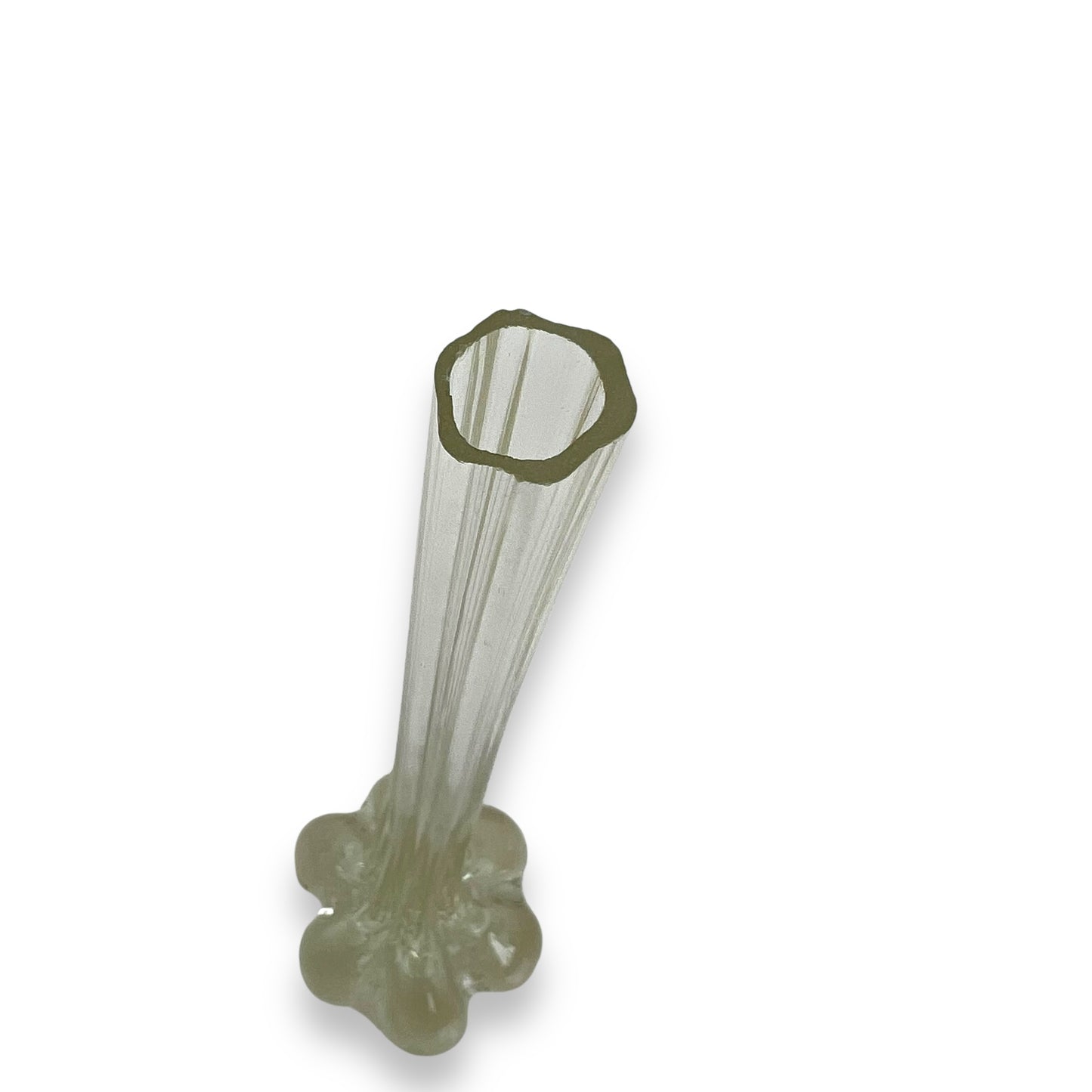 Clear elephant foot skinny glass flower vase