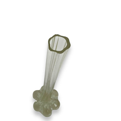 Clear elephant foot skinny glass flower vase
