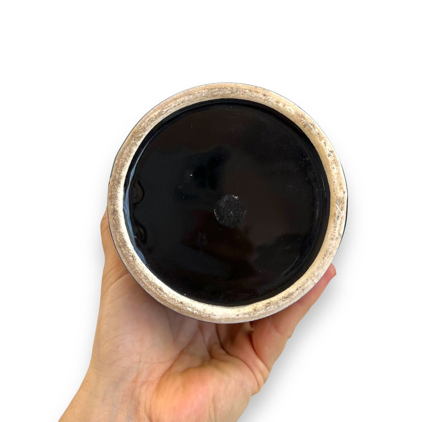 Black cylinder ceramic vase with twist detail