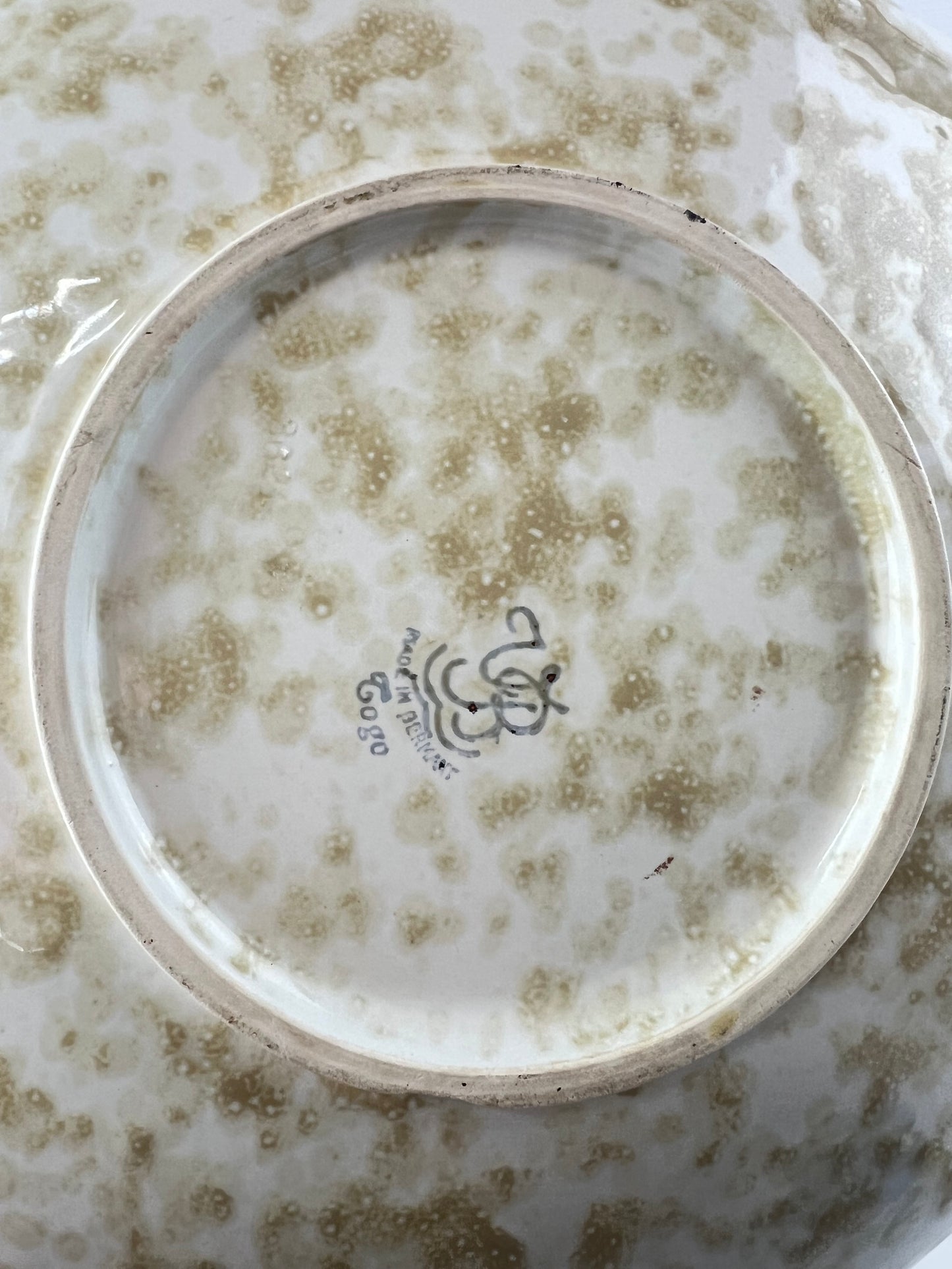G.B. Cogo Italian Ceramic Platter – Orange & Brown