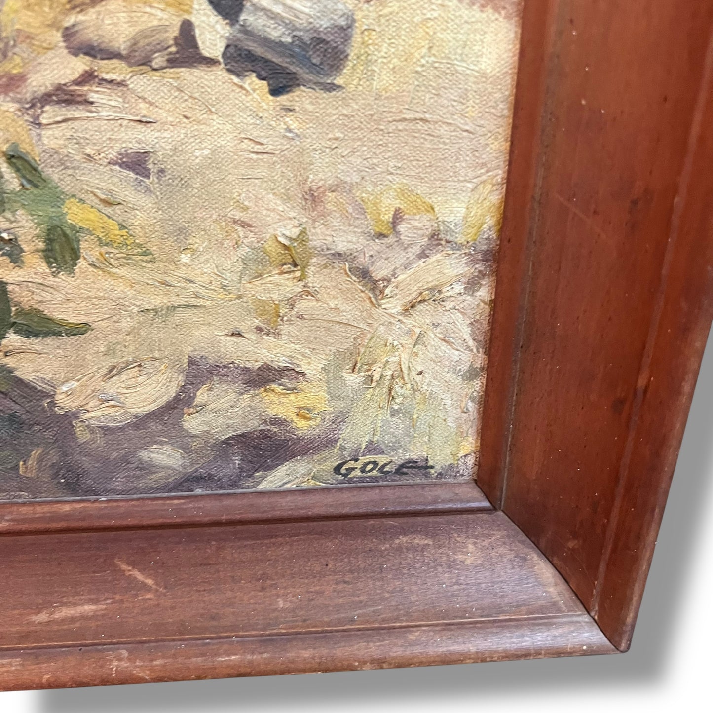 Two Women in Sunlit Field, Homage to “The Summer” by Bubnov, Signed “Gole” Oil Painting