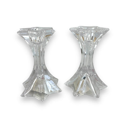 Mikasa Fire Star Crystal Candlestick Holders – Small Design (Set of 2)
